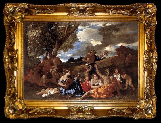 framed  POUSSIN, Nicolas Bacchanal: the Andrians af, ta009-2